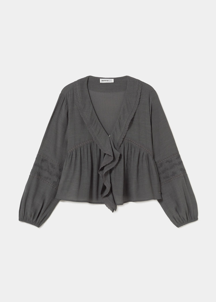 Bluse mit Volants