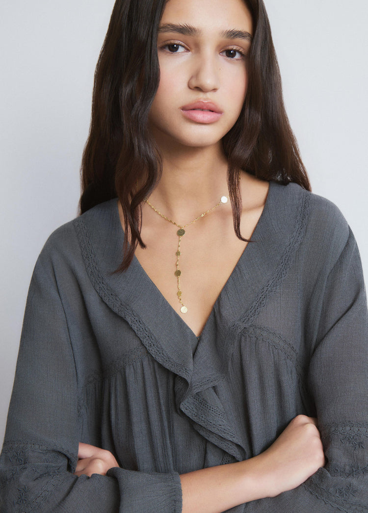 Bluse mit Volants