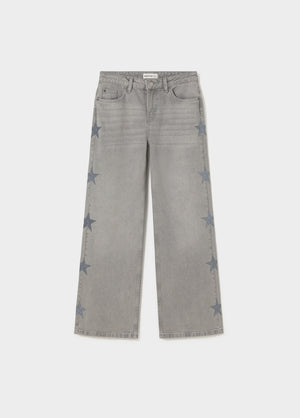 Jeans with side multi-star print