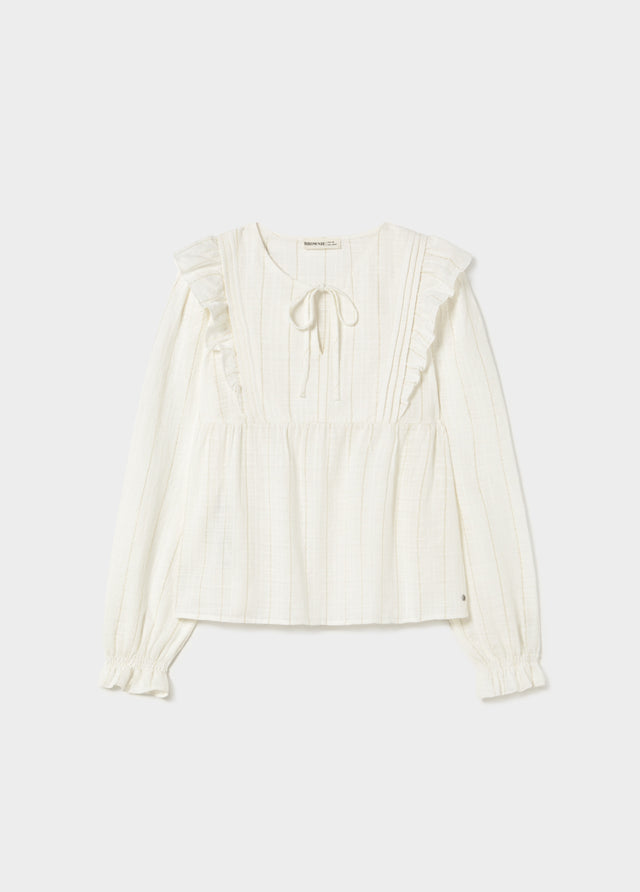 Lurex ruffle blouse
