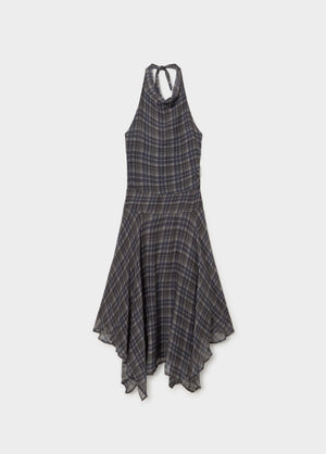 Long printed draped dress