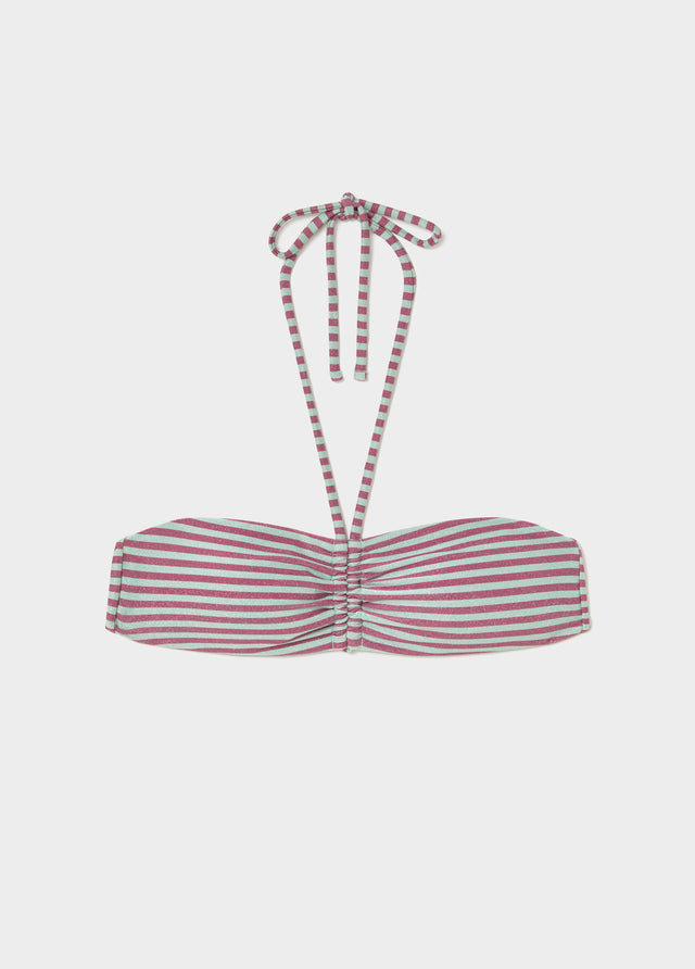 Top bandeau anudado rayas hilo met