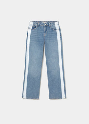 Straight jeans with side stripe