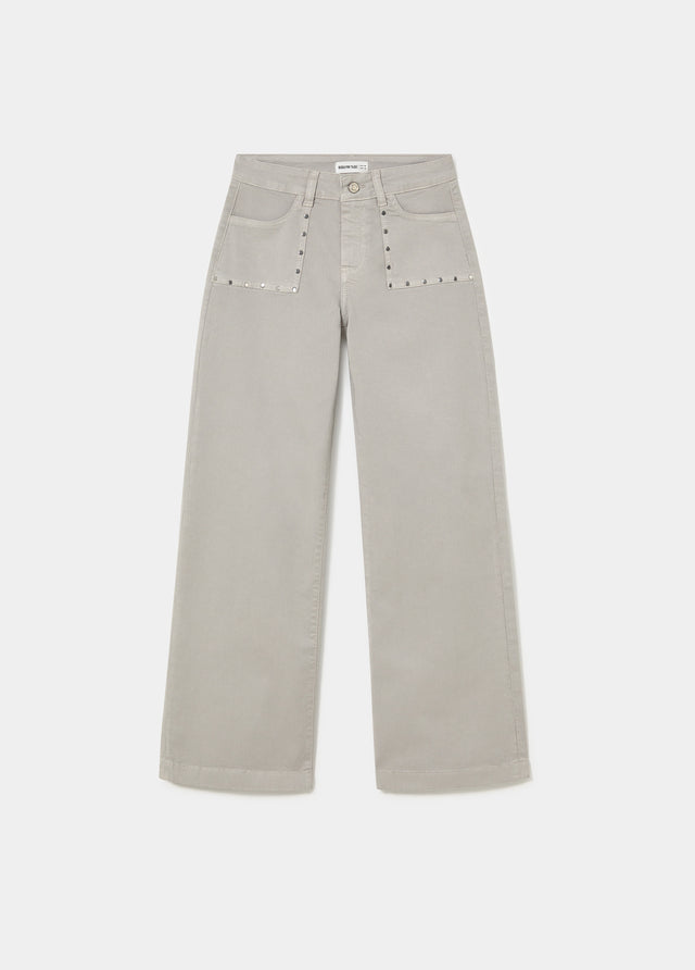 Straight pants with studs