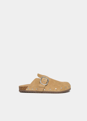 Ergonomic suede clog