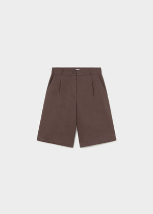 Long linen bermuda shorts