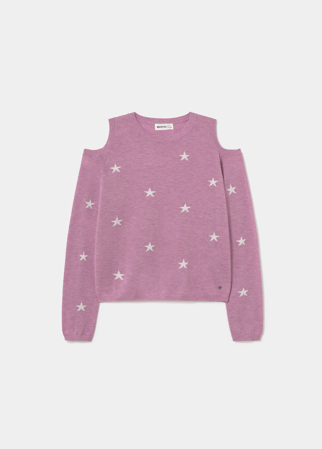 Star shoulder sweater