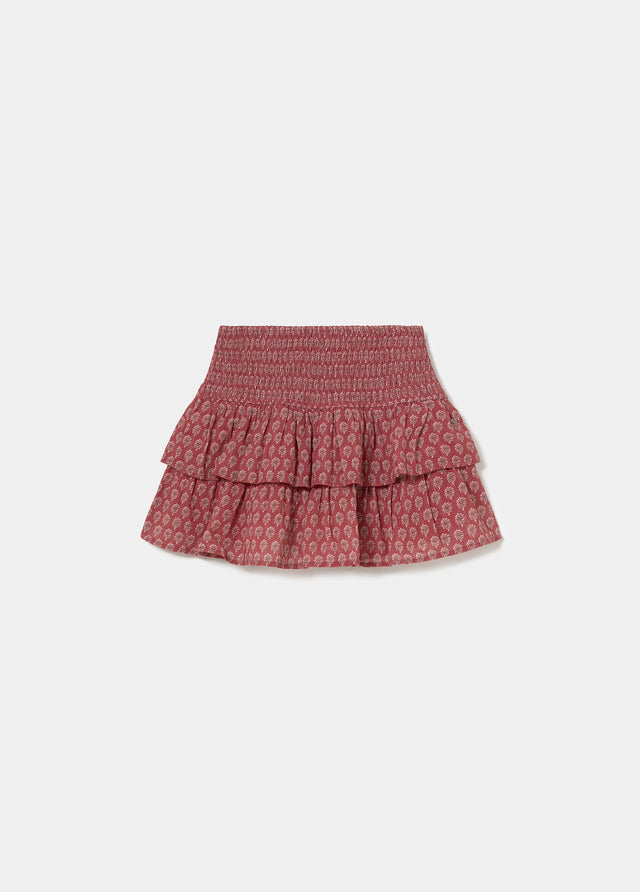 Printed ruffled skirt