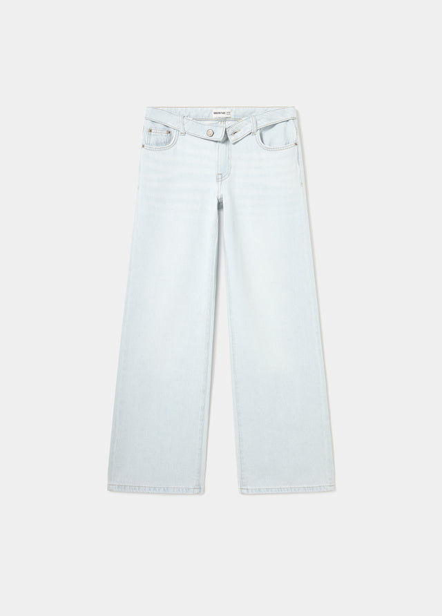Jeans met omgeslagen tailleband