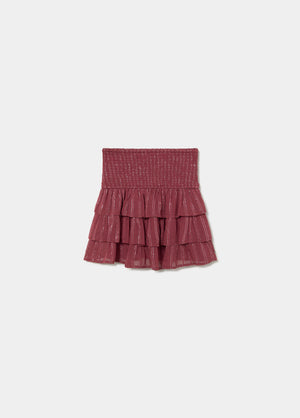 Multi-ruffle shiny top
