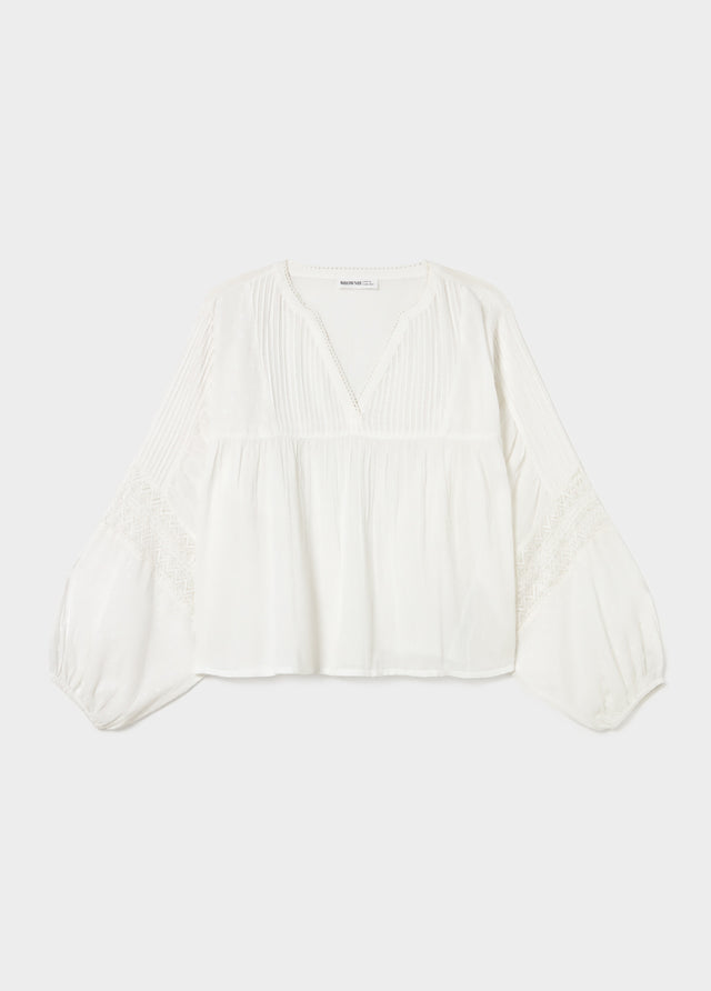 Blusa romántica manga larga
