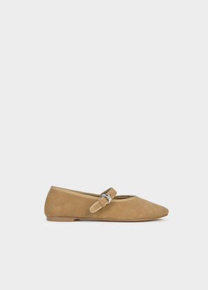 Suede strap ballerina flats