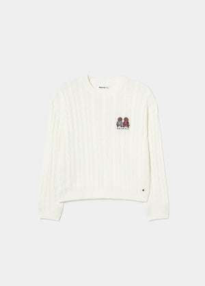 Zopfpullover mit Hunden