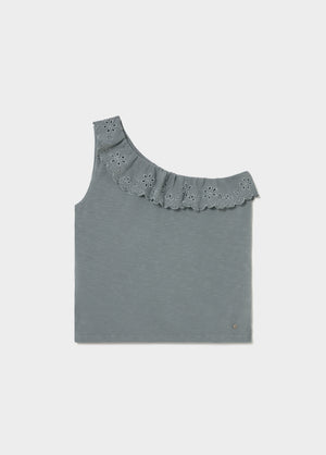 Asymmetrical ruffle t-shirt