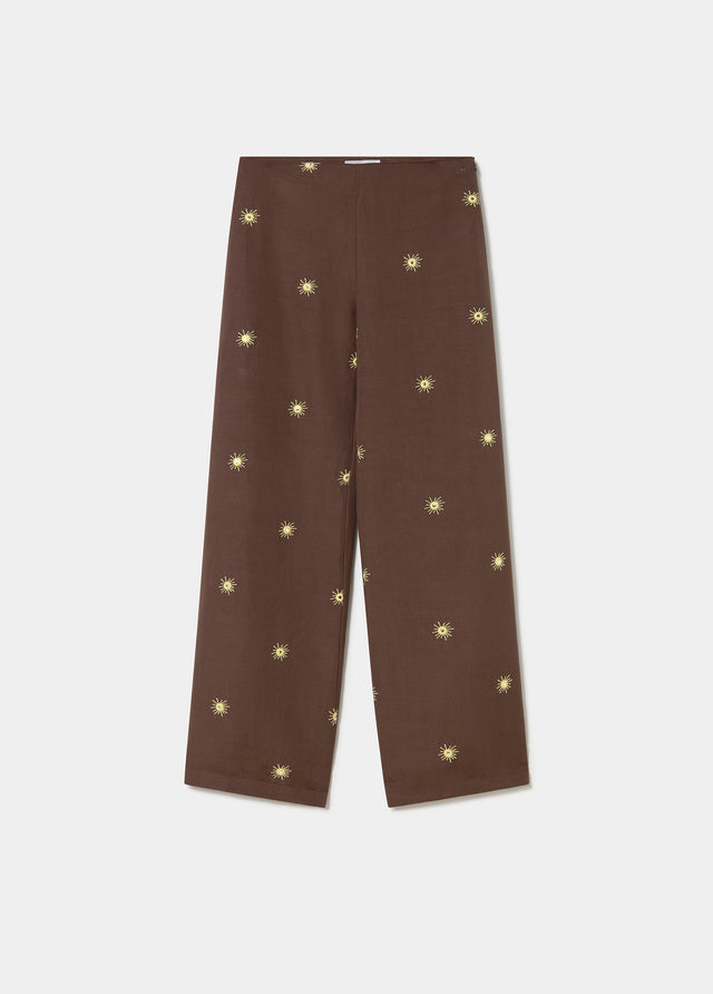 Long pants with sun print