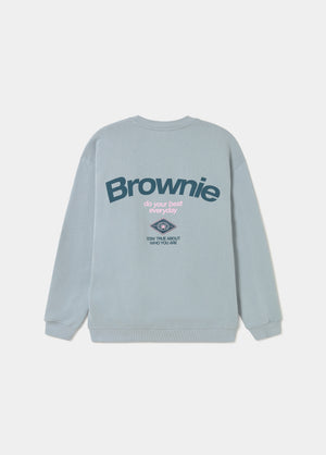 Sweatshirt com estampado nas costas e remendo