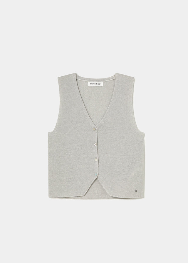 Top chaleco botones