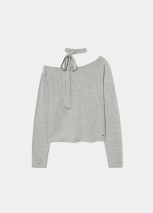 Pullover mit überschnittenen Schultern und Choker