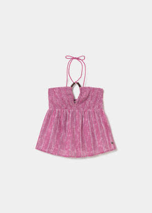 Top halter lurex stripes