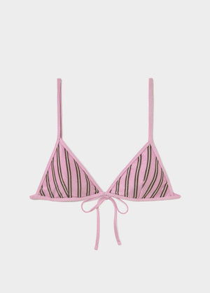 Top bikini rayure avec lurex