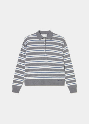 Striped polo sweater