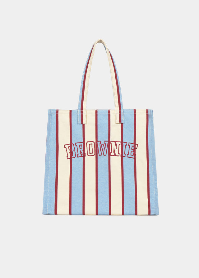 Striped beach shopper bag