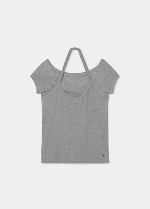 Double halter effect t-shirt