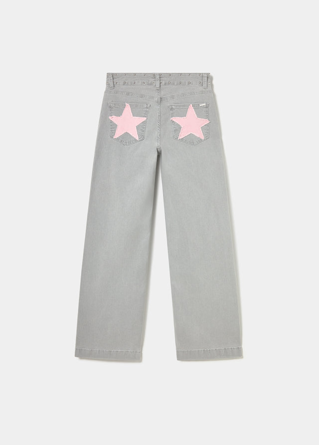 Star patch pocket jeans