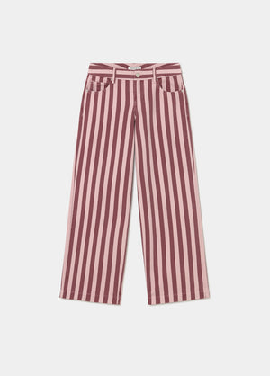 Striped printed straight pants