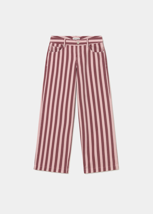 Pantalón recto estampado rayas