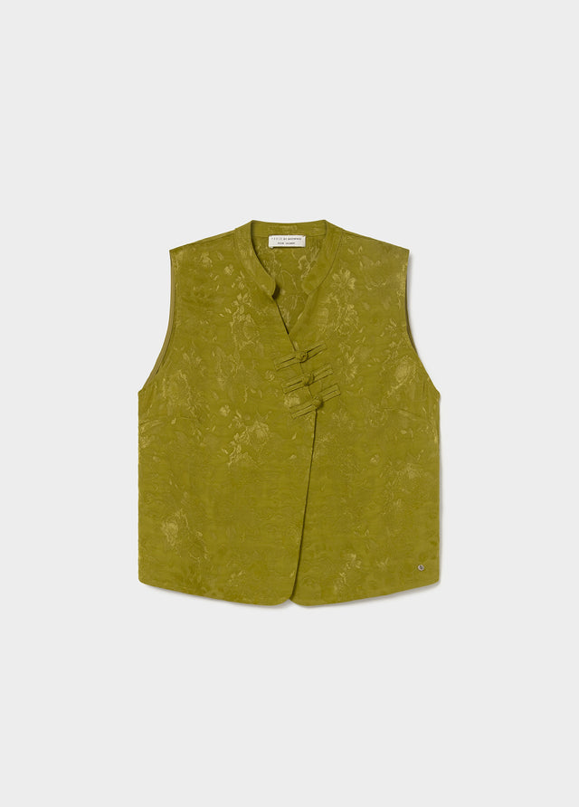 Satinierter Jacquard-Top