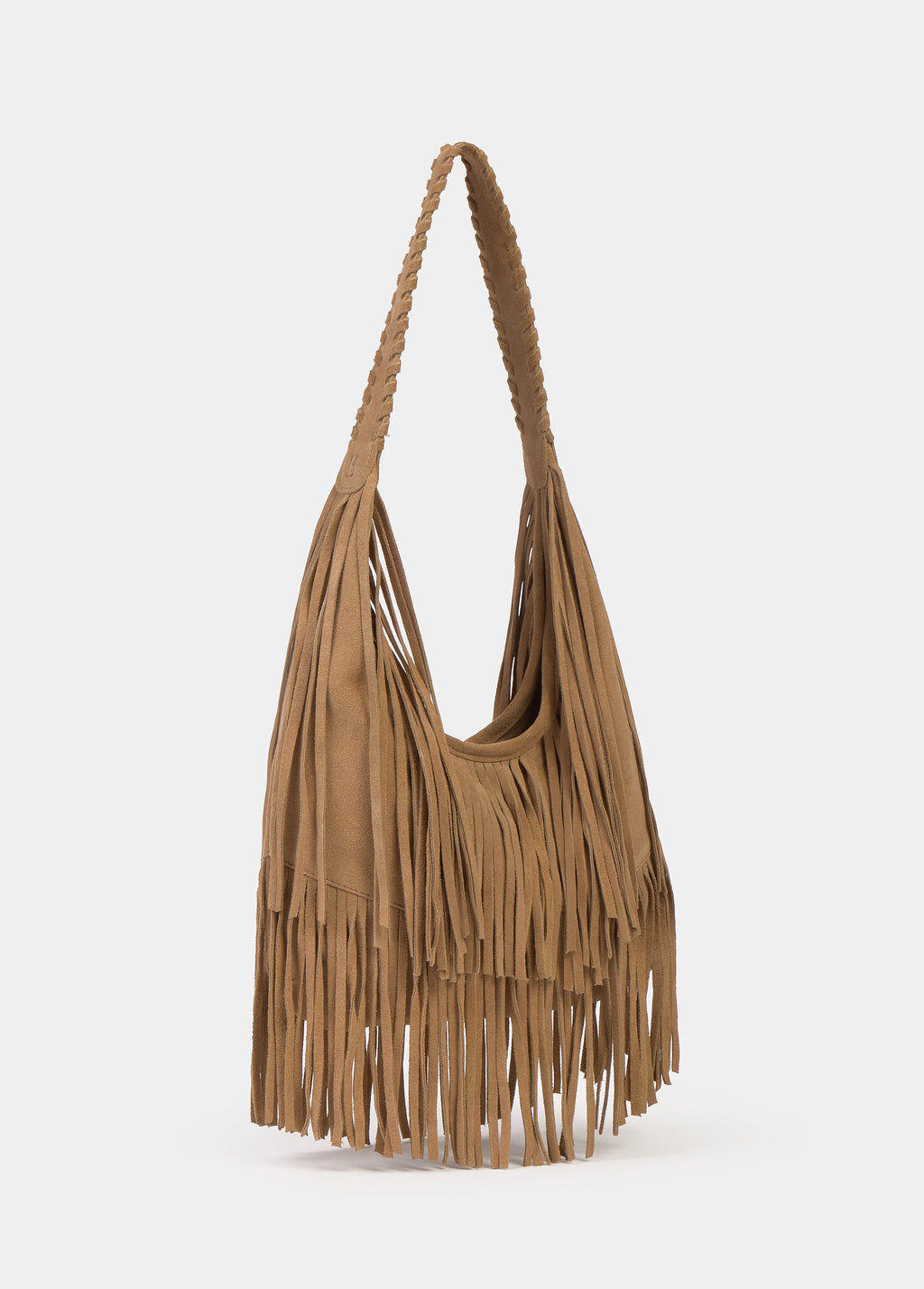 Leather fringe shoulder bag
