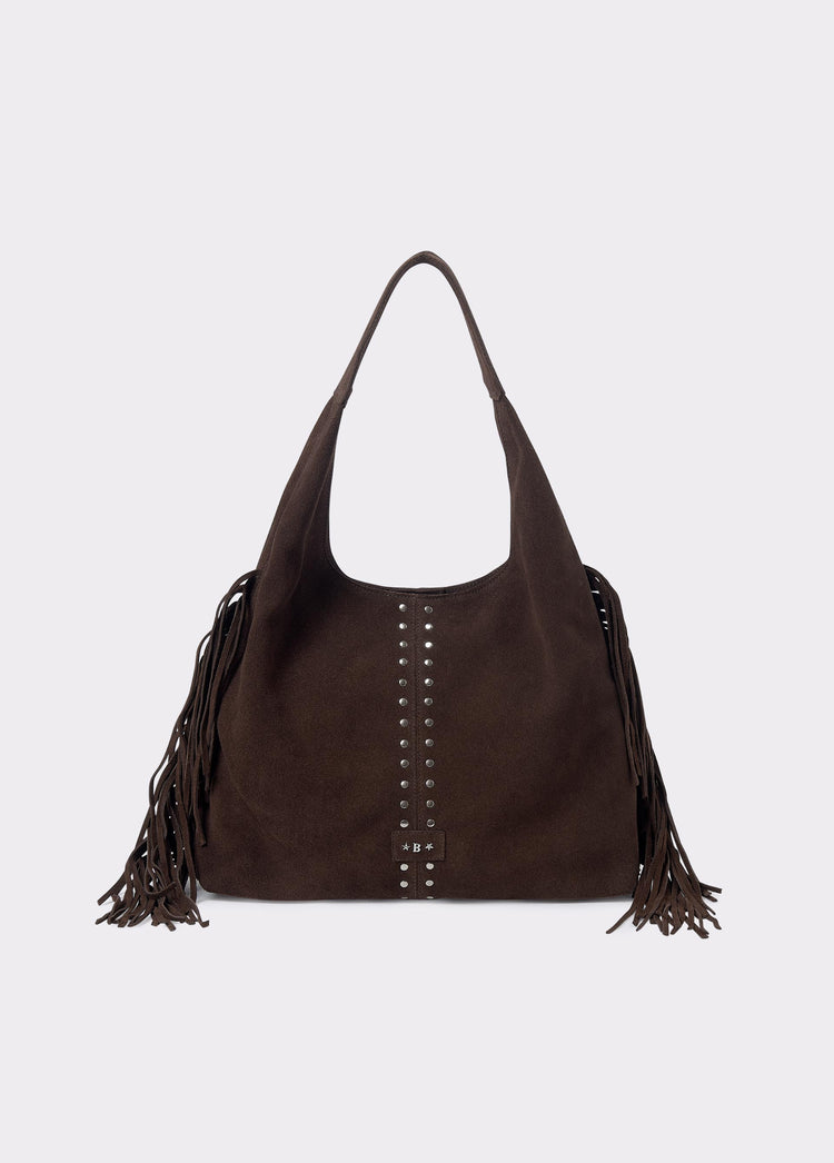 Bolso hombro piel flecos