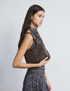 Shoulder bag with studded buckle