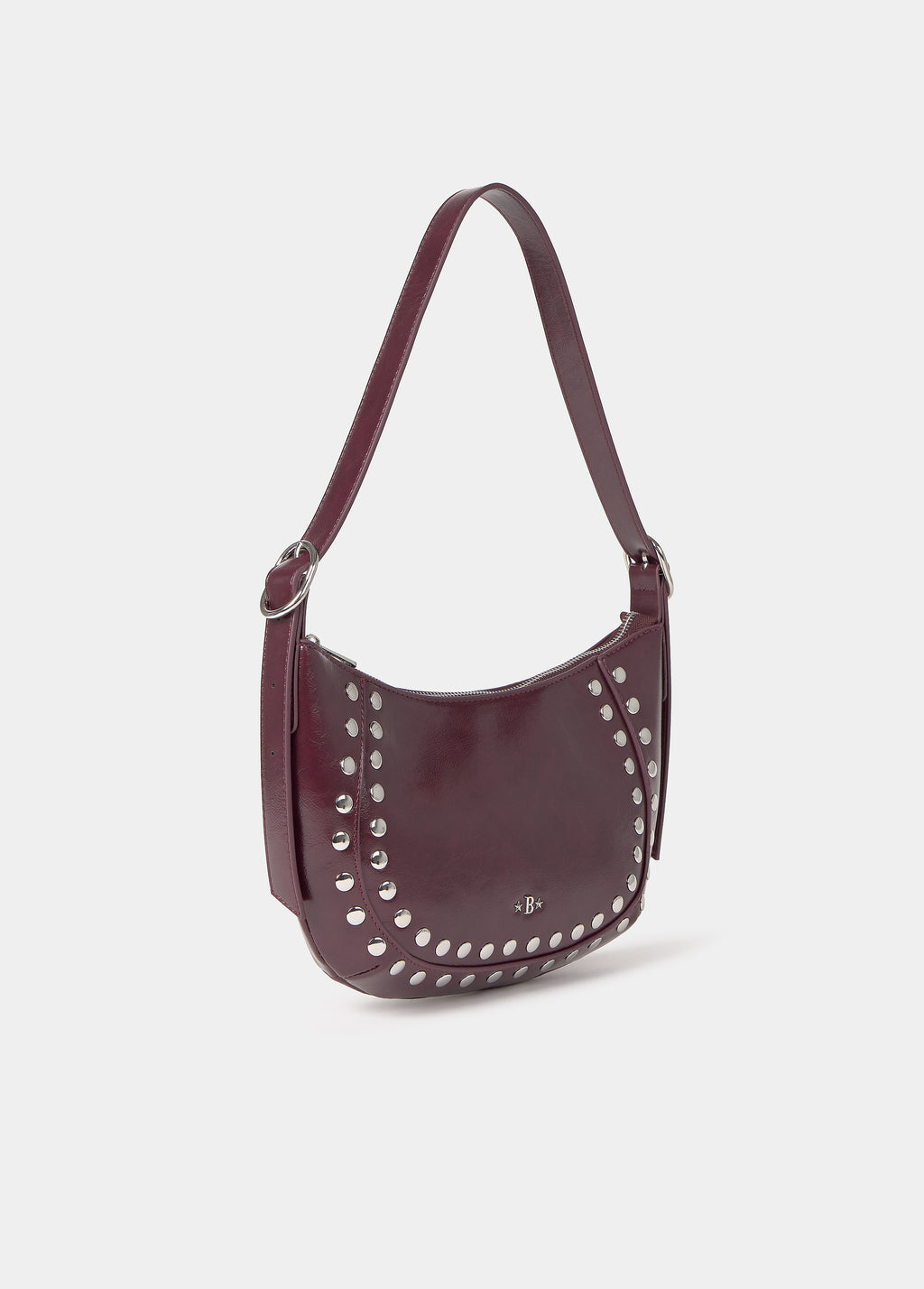 Bolso media luna tachas