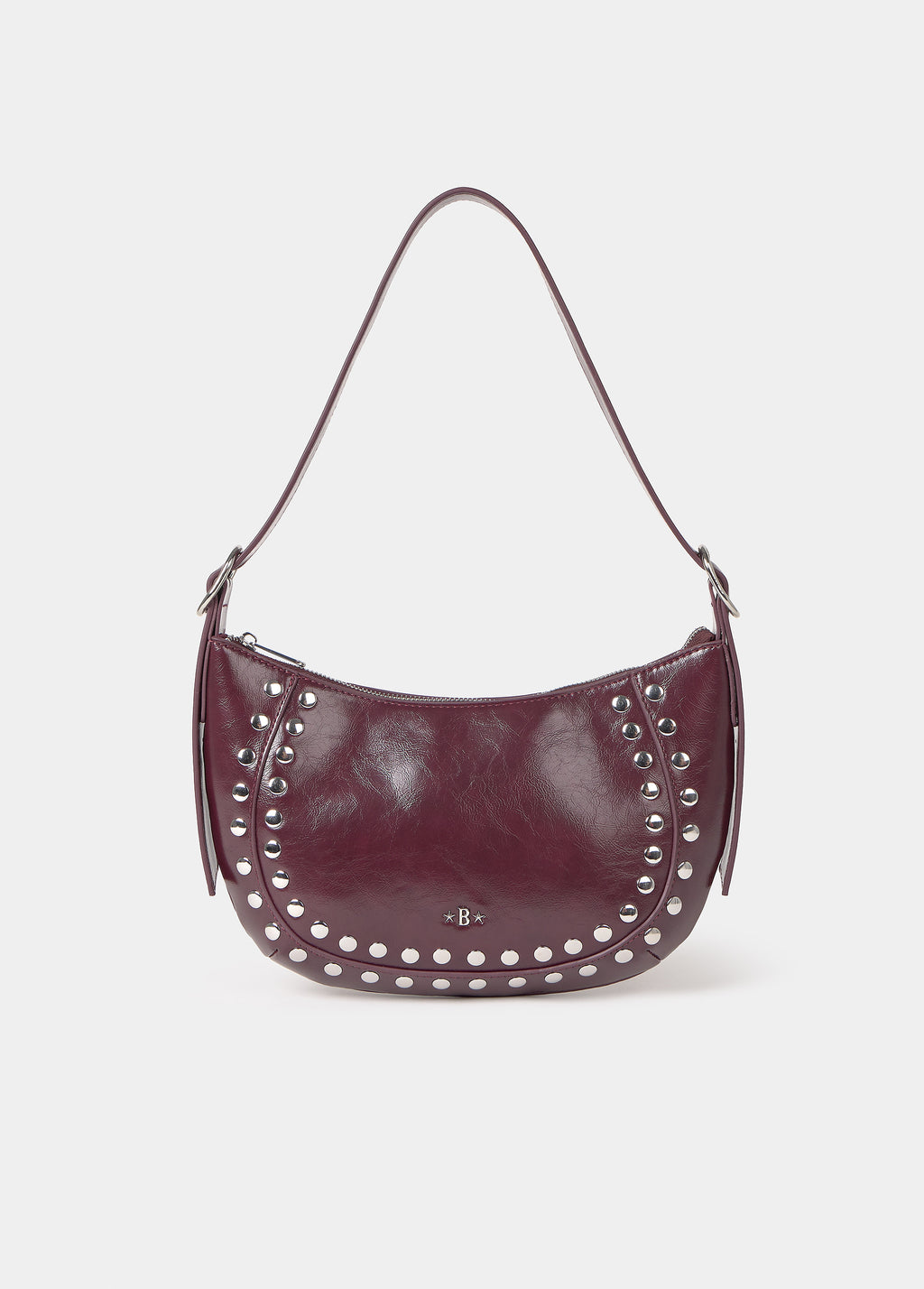 Bolso media luna tachas