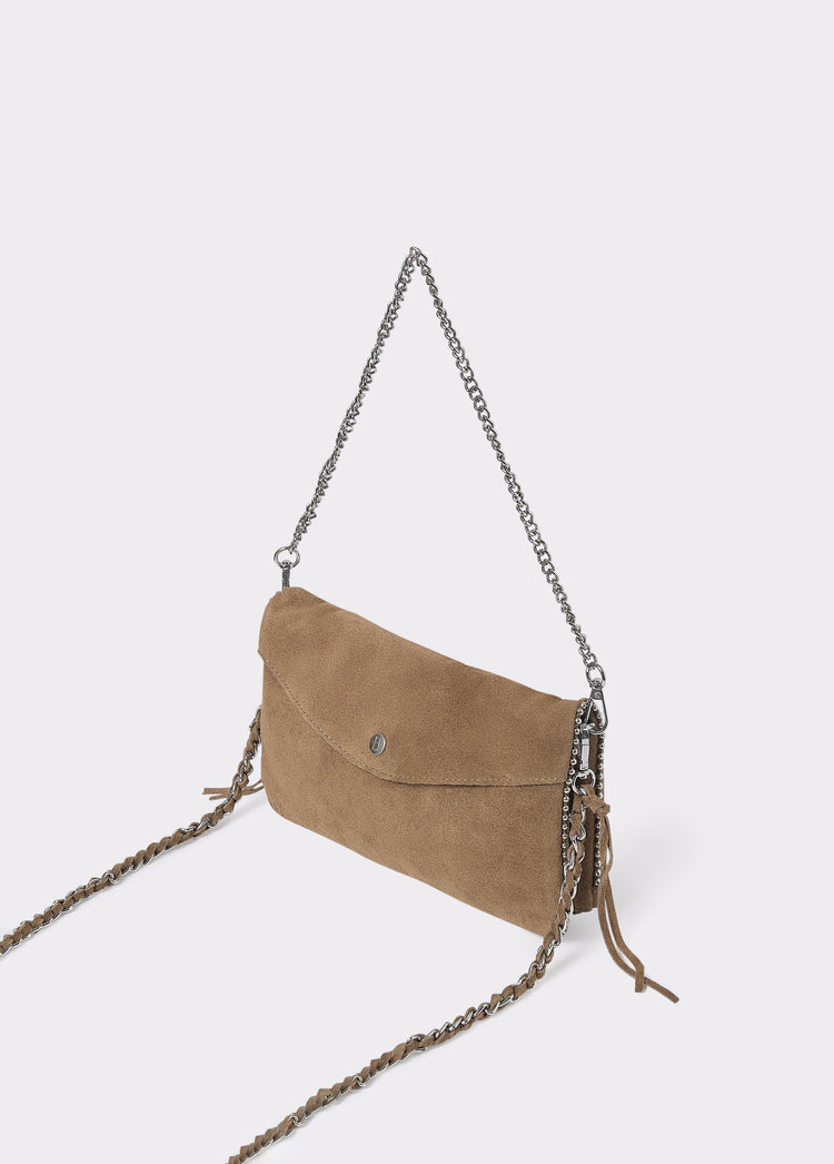 Leather flap bag