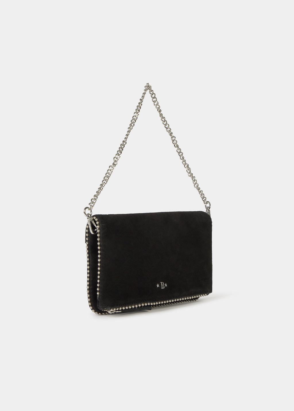 Bolso solapa bolitas serraje