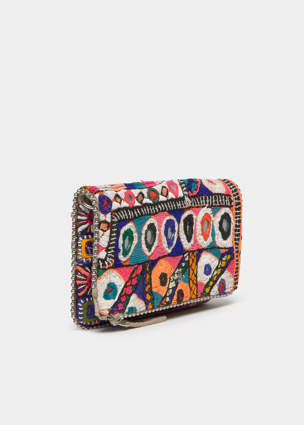 Flap Bag with Mirrors and Beads