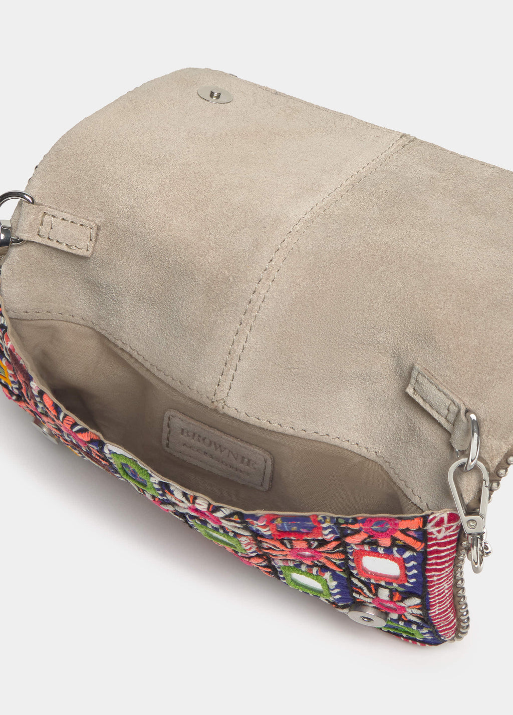 Flap Bag with Mirrors and Beads