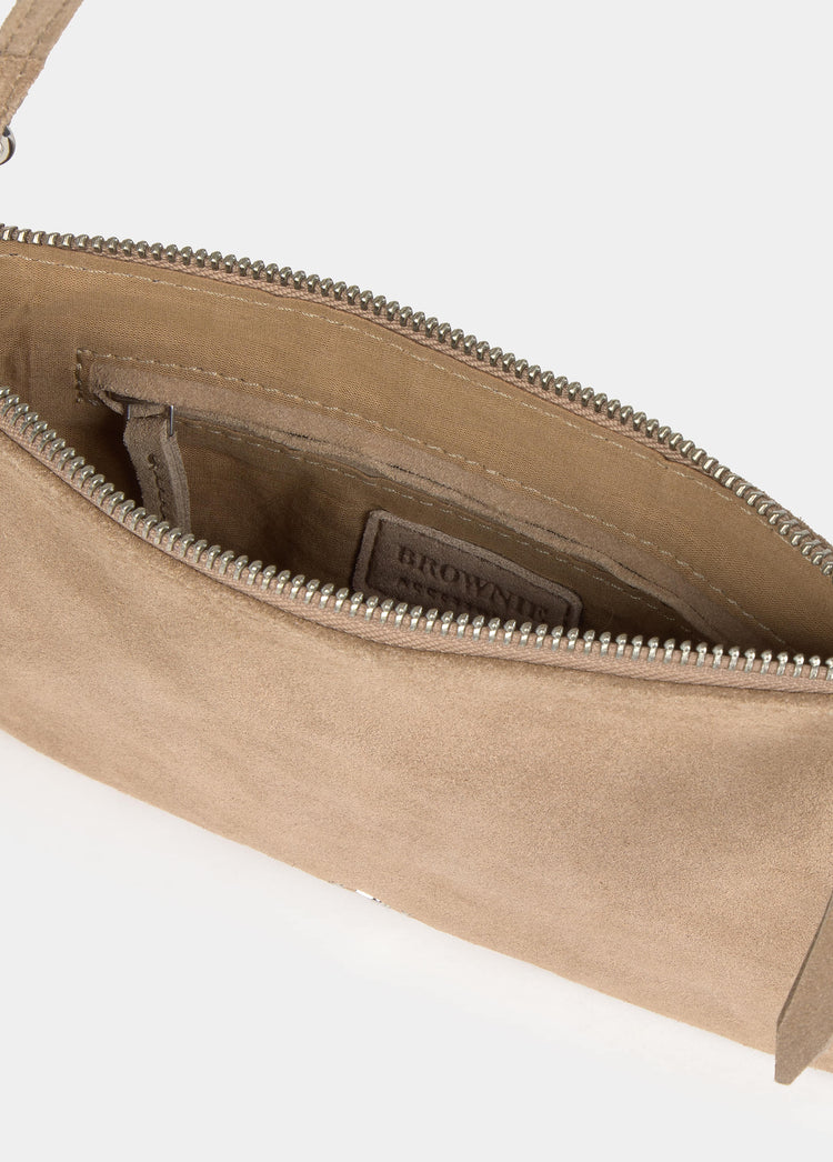 Ledertasche mit Klappe und Fransen