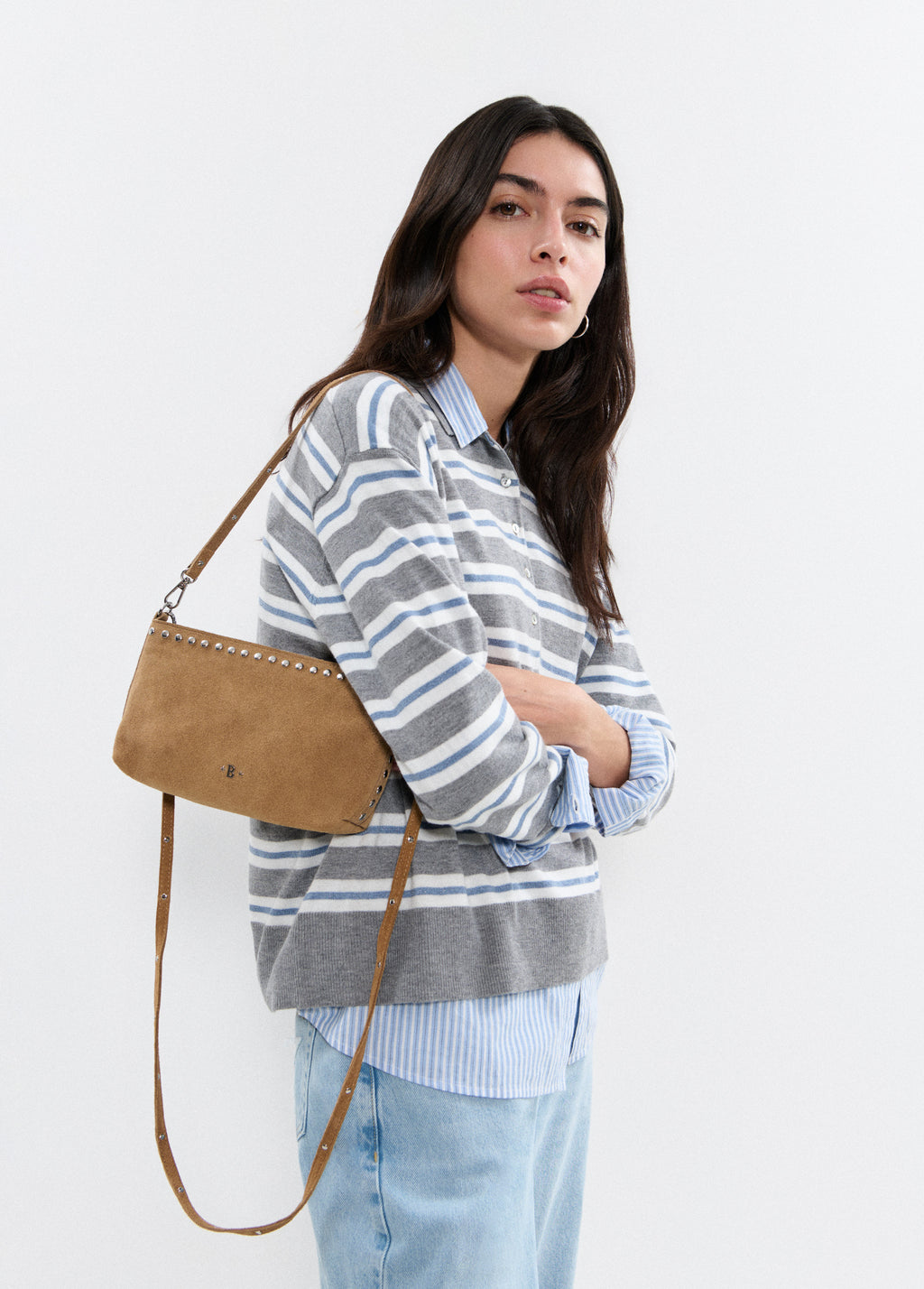 Leather studded bag