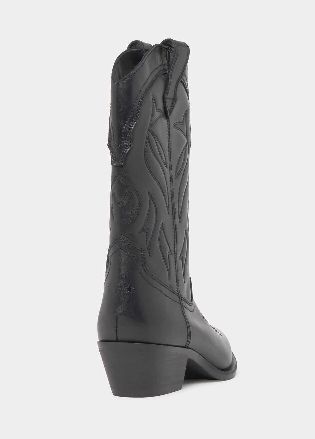 High cowboy leather boot