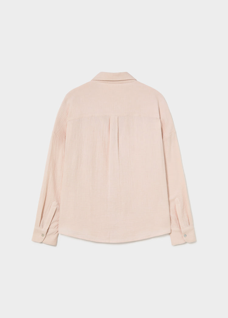 Camicia con scollo a V doppio tessuto