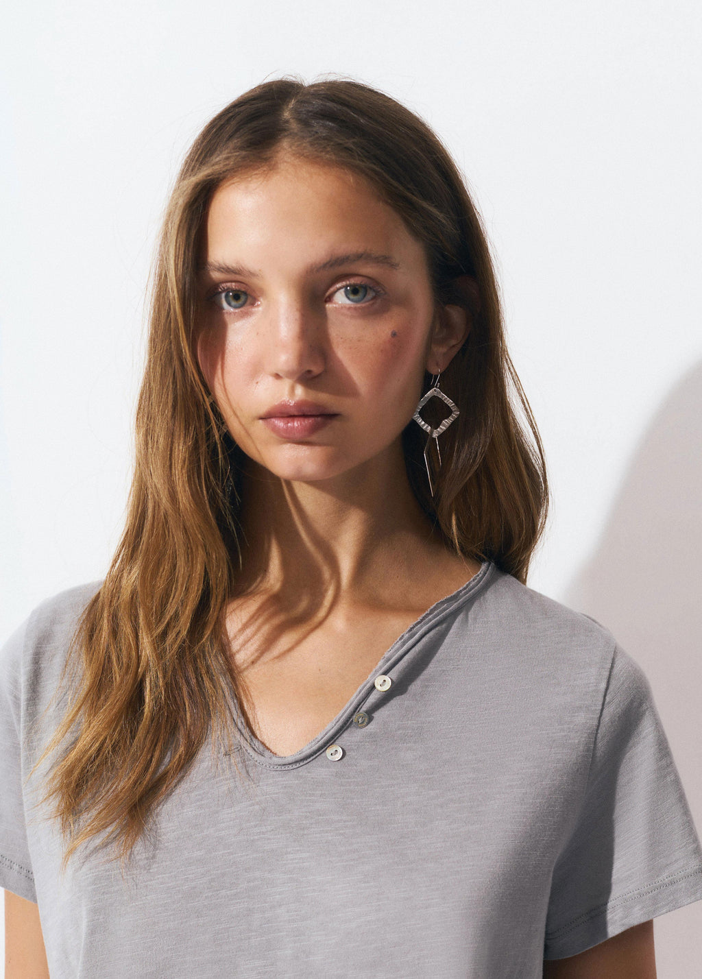 Katoenen T-shirt met knopen