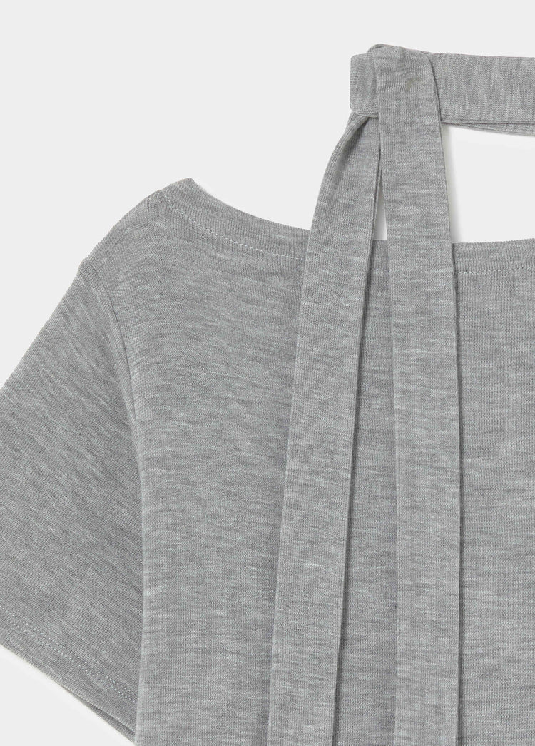 Asymmetric scarf t-shirt