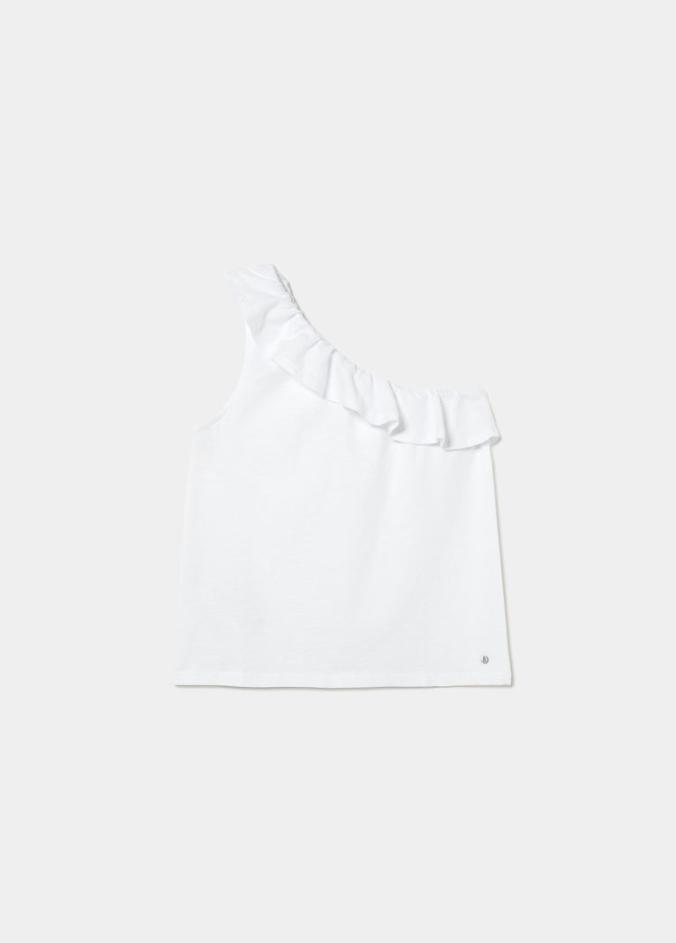 Asymmetrical ruffle t-shirt