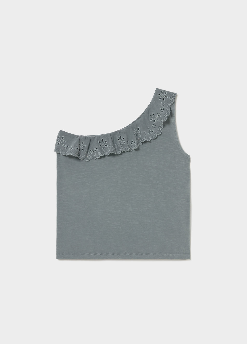 Asymmetrisches T-Shirt mit Volant