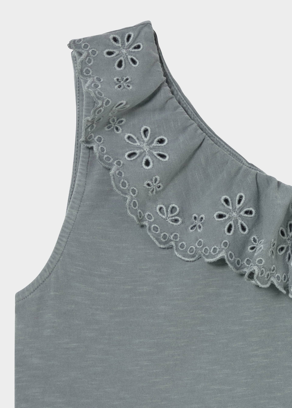 Asymmetrisches T-Shirt mit Volant