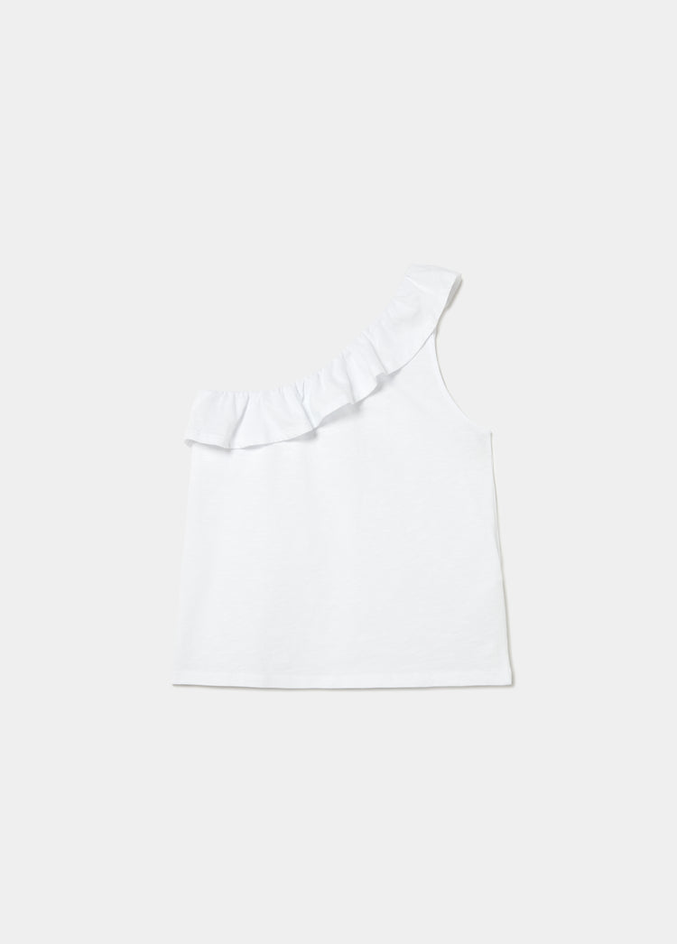 Asymmetrical ruffle t-shirt